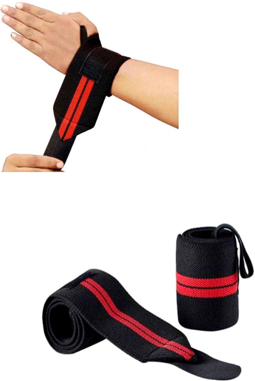 BMTRADING RED LINE WRIST BAND GYM SUPPORTS GLOVES Gym & Fitness Gloves