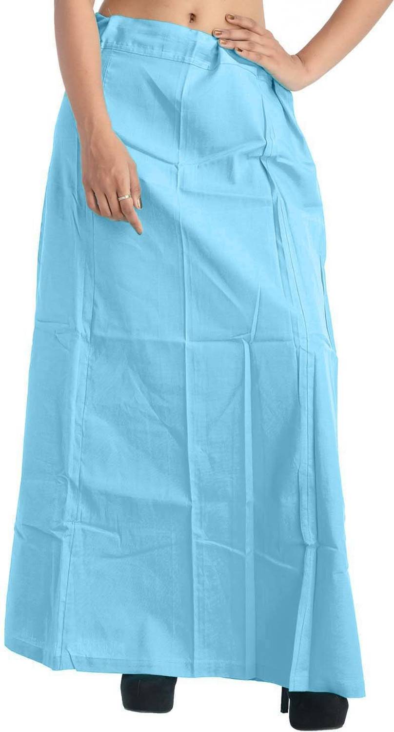ABNF Cotton Petticoat Saree Bottom Wear Light Sky Blue Colour For Woman Cotton Blend Petticoat