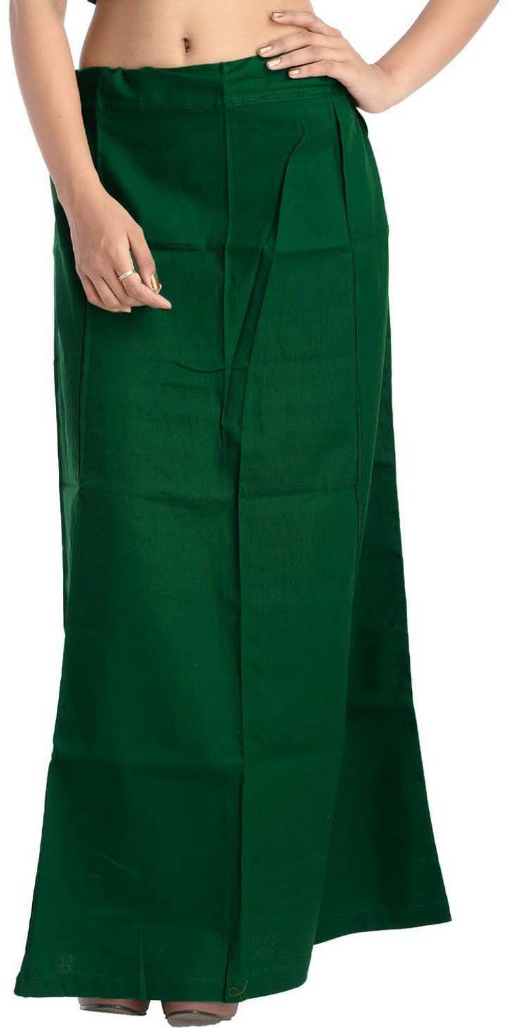 ABNF Cotton Petticoat Saree Bottom Wear Green For Woman Cotton Blend Petticoat
