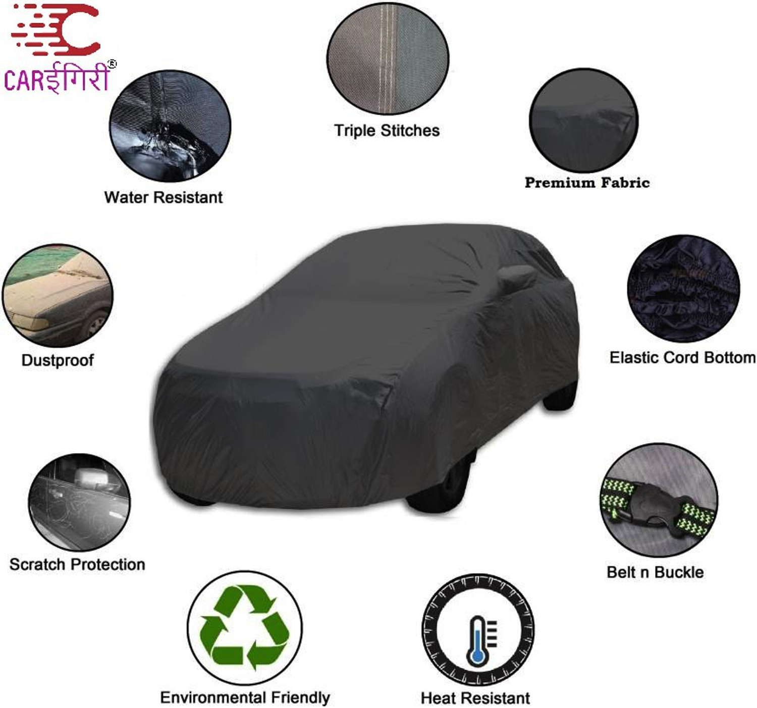 Image of Carigiri Car Cover For Maruti Alto K10 (With Mirror Pockets)