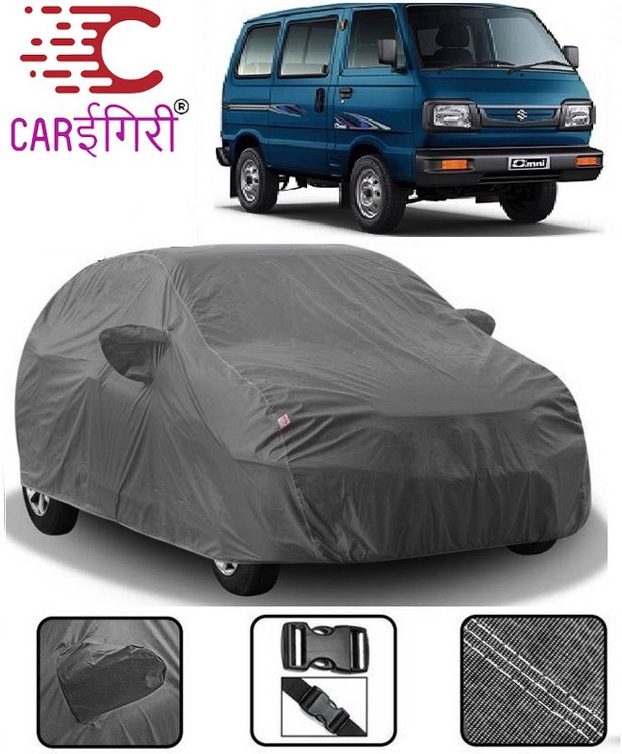 Carigiri Car Cover For Maruti Omni (With Mirror Pockets)
