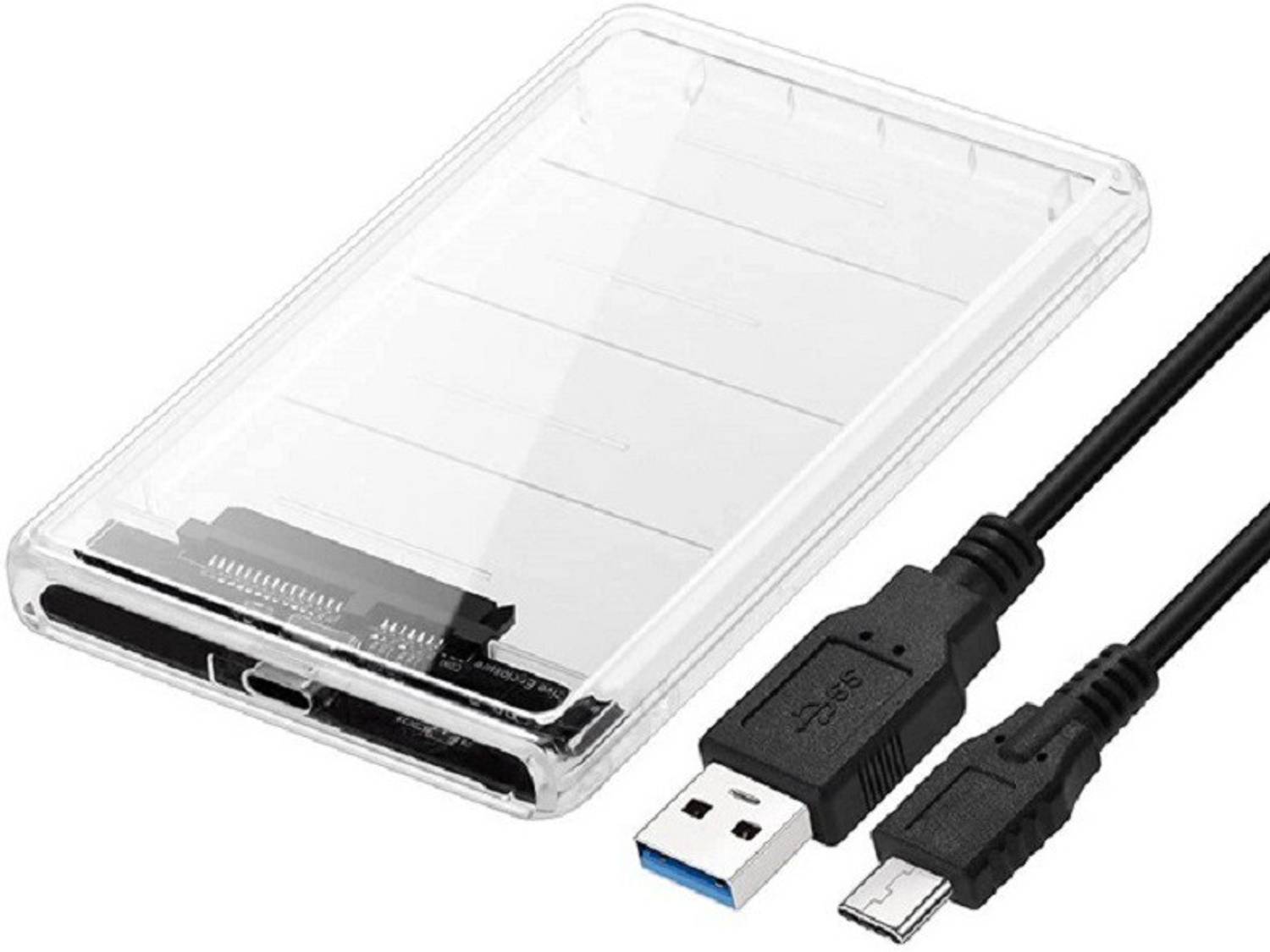 SINGING NOISE CART USB Type C 3.1 to 2.5 Inch Sata External Hard Drive Enclosure Transparent 2.5 inch Shock Resistant HDD Enclosure