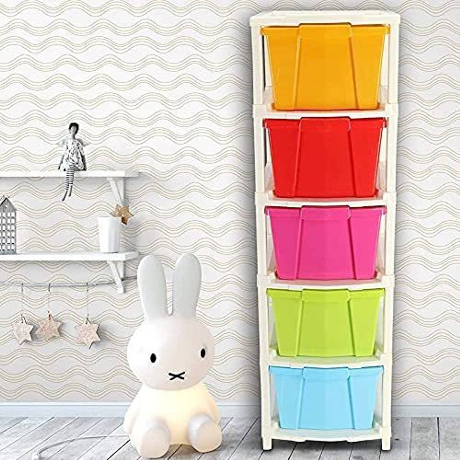 Pinkwhale 5 Compartments Plastic Cabinet