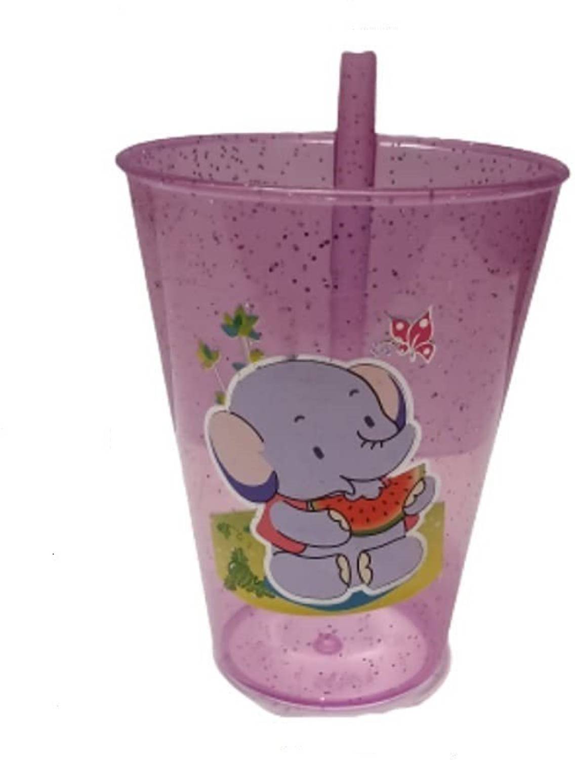 Bekner 1 pc Baby Sipper Glass For Kids Cartoon Print Sipper