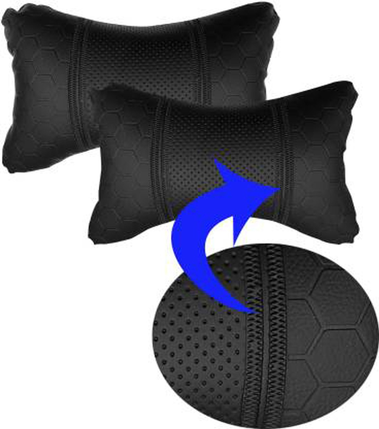 Image of RONISH Black Leatherite Car Pillow Cushion for Nissan