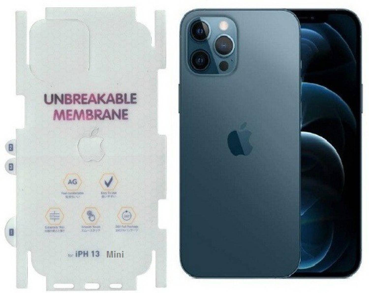 CallSmith Back Screen Guard for iPhone 13 Mini Matte Finish Membrane Screen Guard, With Apple Logo