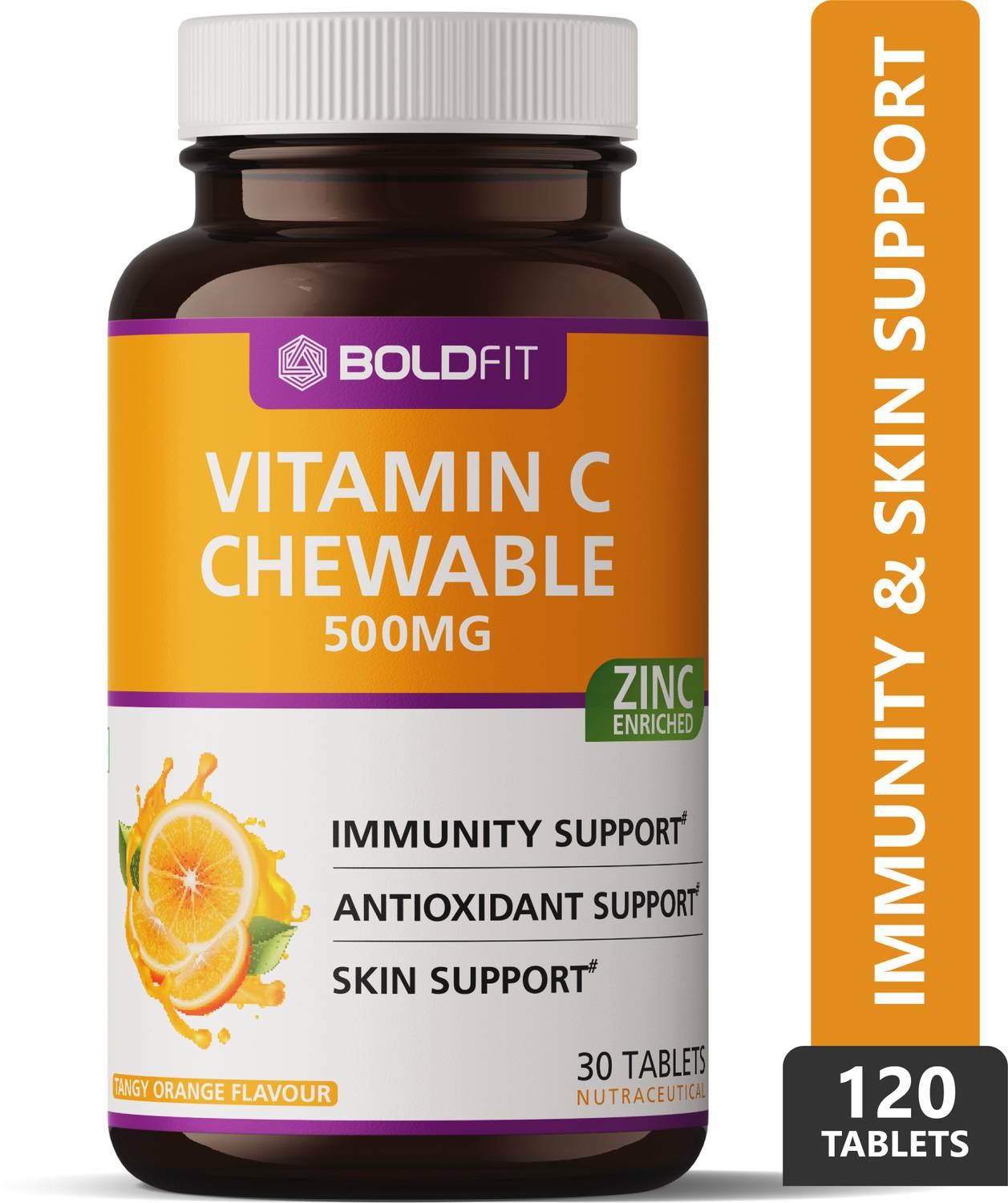 BOLDFIT Vitamin C chewable tablet (120 Tablets)