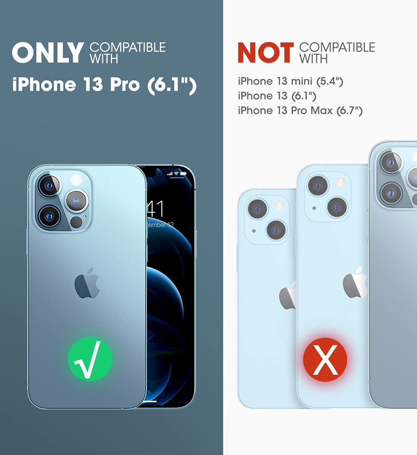 Image of Supcase Front & Back Case for Apple iPhone 13 Pro 6.1 inch, Slim and Sleek Case, Premium Hybrid Protective Clear Case