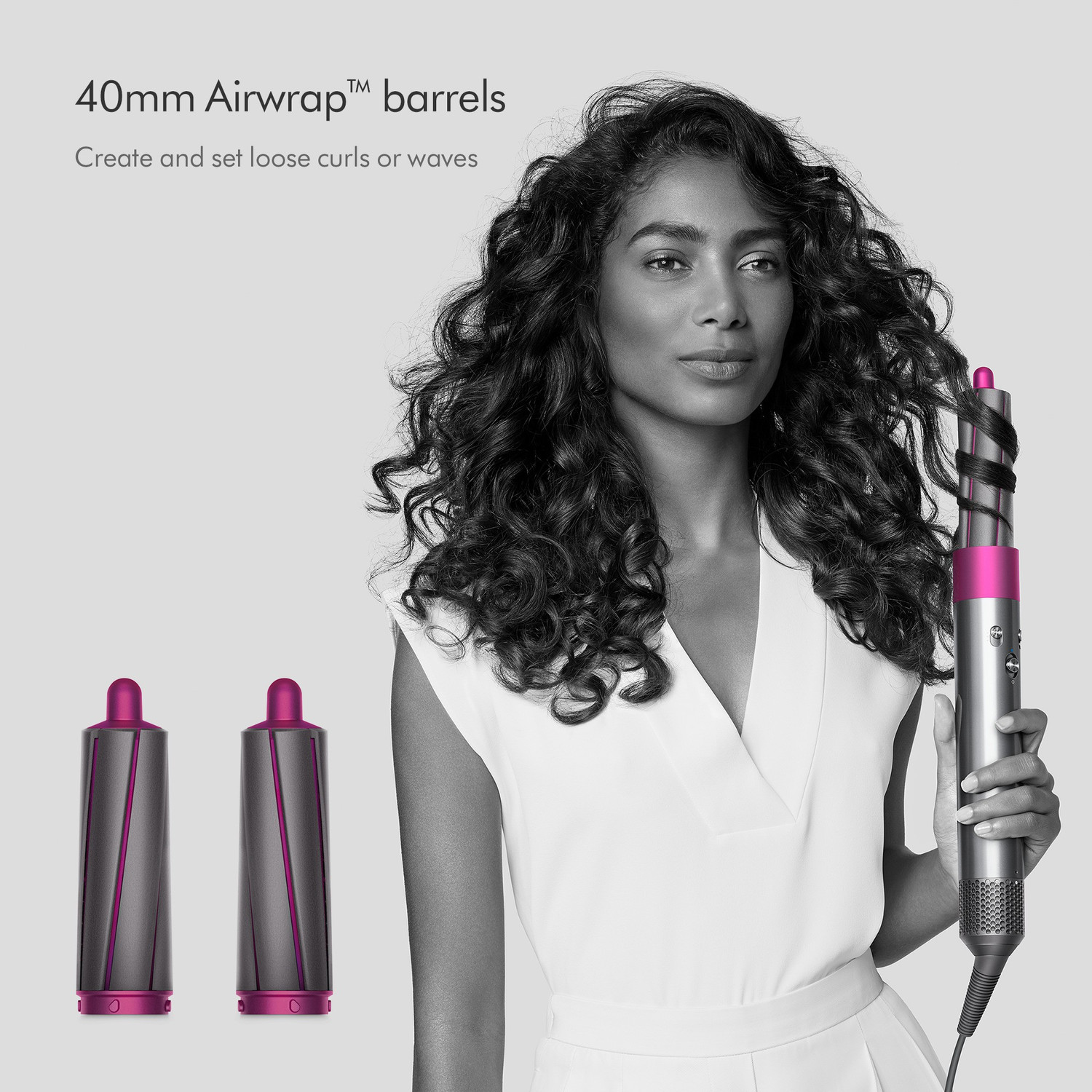 Image of Dyson Airwrap Hair Styler, Complete (Nickel /Fuchsia)