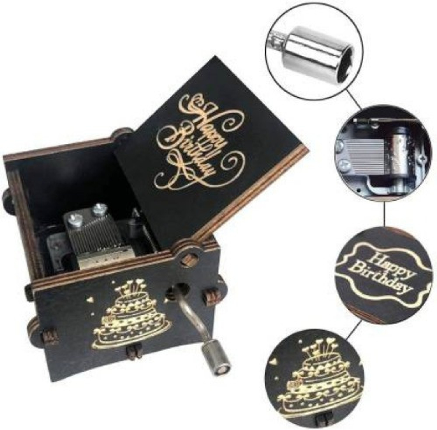 Image of brotherz wooden music box happy birthday instrument