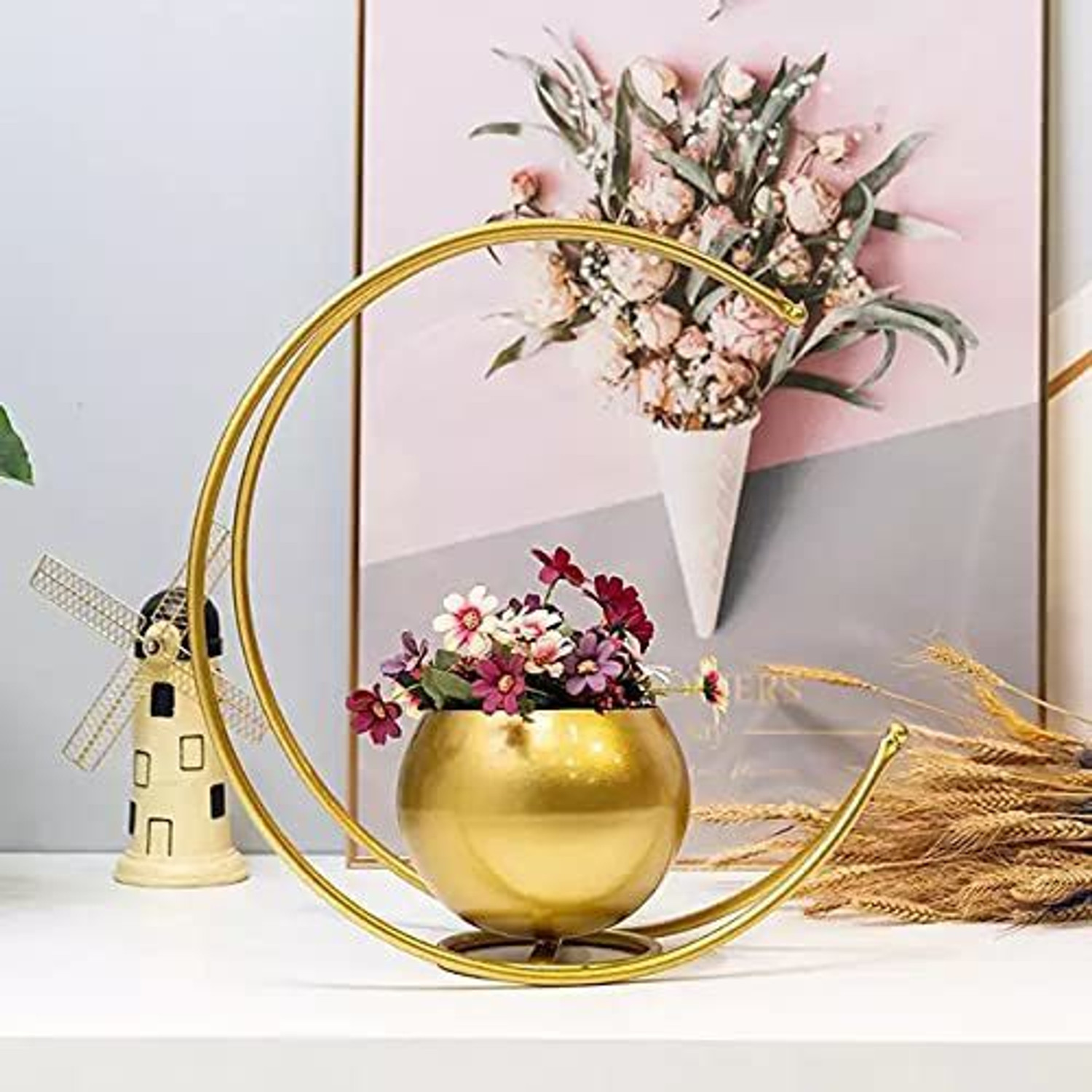 Image of MAX MART Geometric Metal Flower Vase Iron Vase