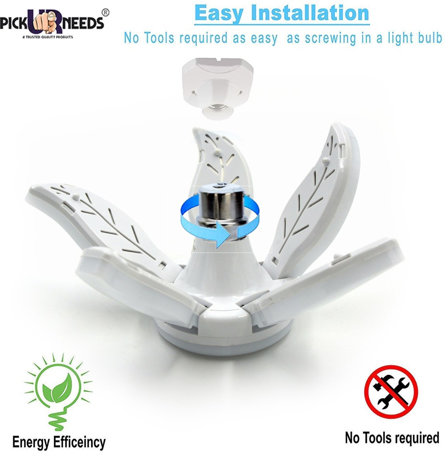 Image of Pick Ur Needs Foldable Light Fan Led Blade Bulb Super Bright Angle Adjustable Home Ceiling Pendant Lamp Ceiling Lamp
