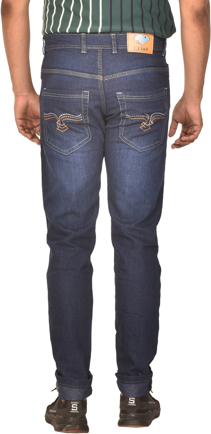 Image of Lzard Slim Men Dark Blue Jeans