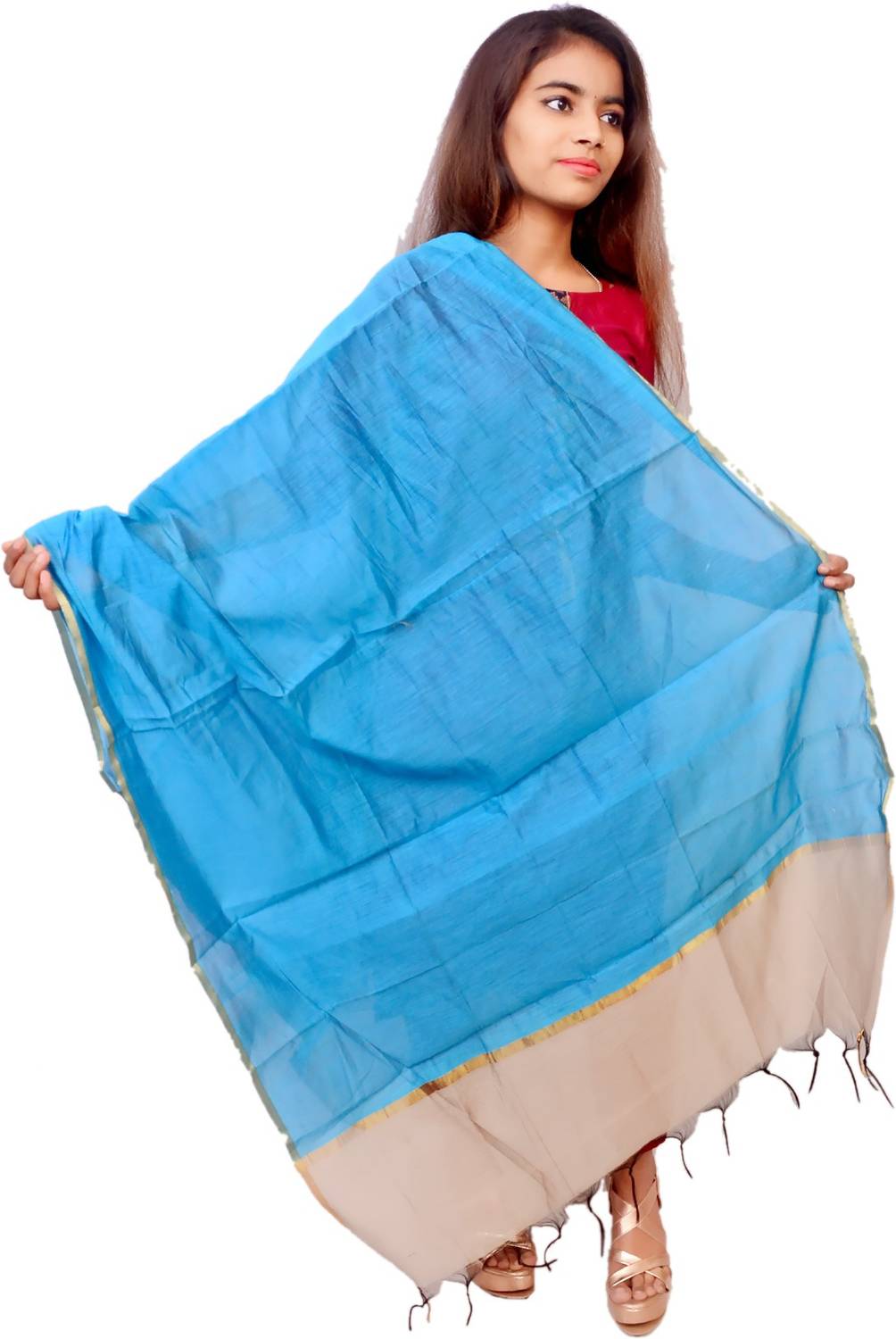 Aarav Boss Cotton Blend Solid Women Dupatta
