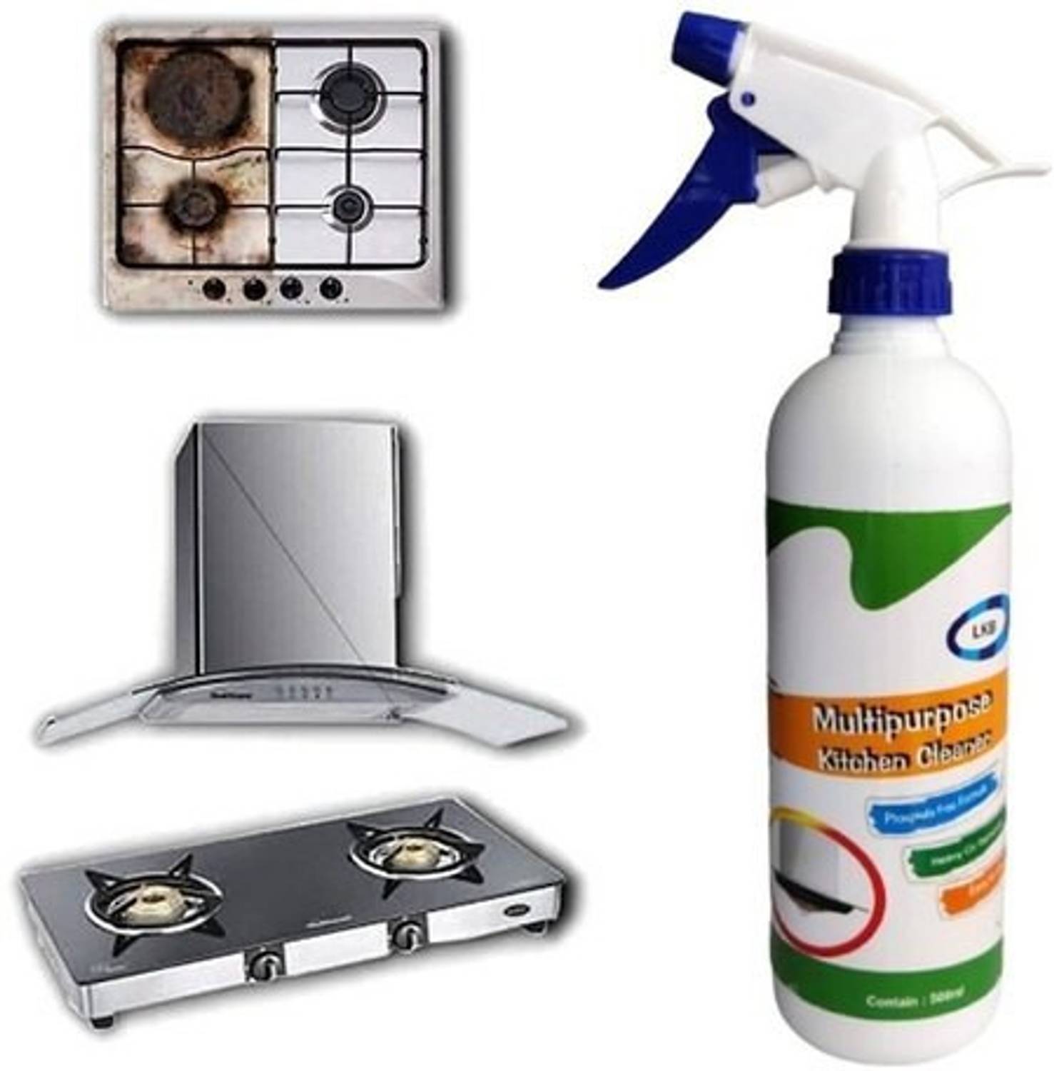 9Up Kitchen Oil & Grease Remover For Chimney, Gas, Exhaust Fan (Pack Of 1, 500Ml) Kitchen Cleaner