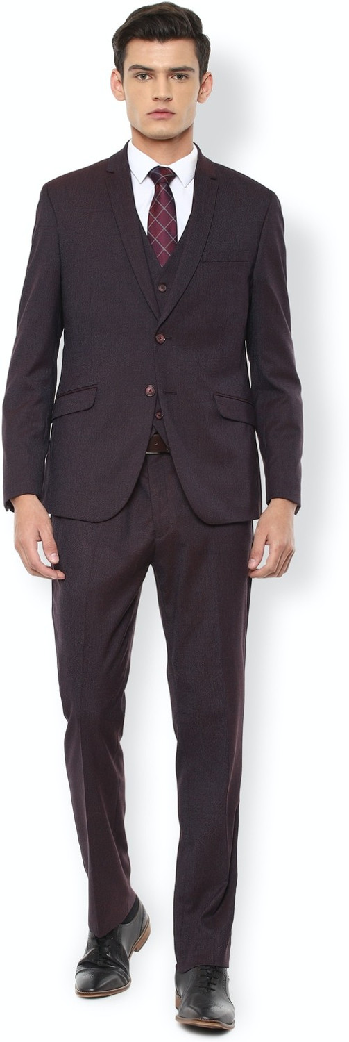 Image of VAN HEUSEN Single Breasted Solid Men Suit