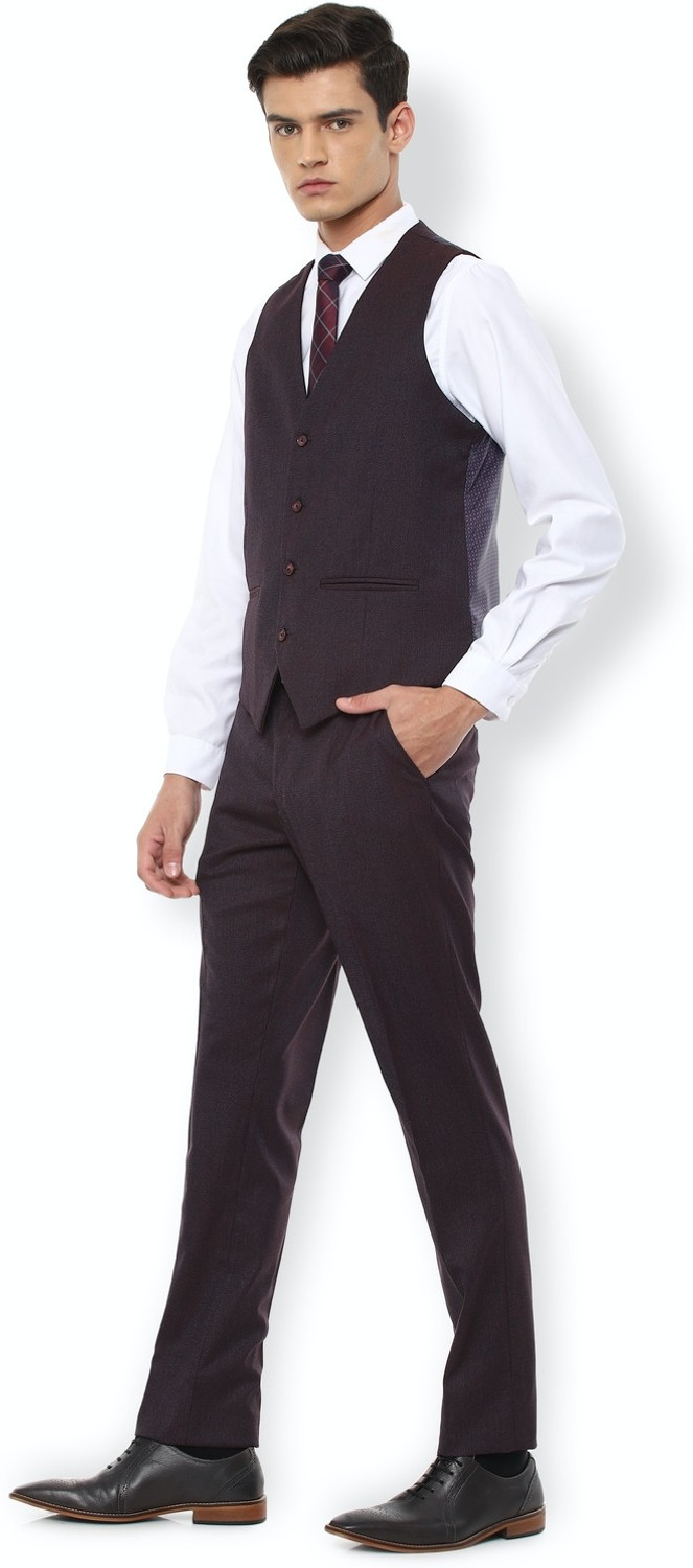 Image of VAN HEUSEN Single Breasted Solid Men Suit