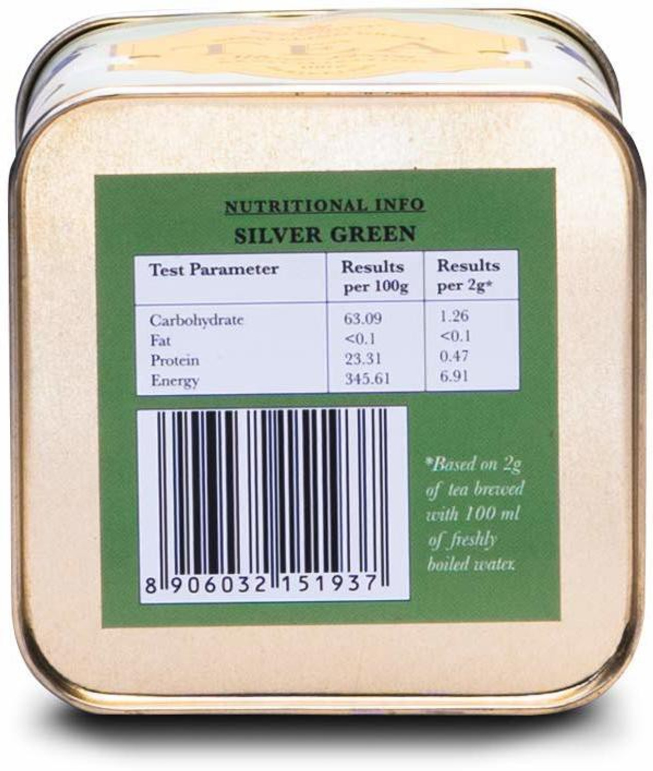 Image of Makaibari Tea Treasures Darjeeling Silver Green Tin Caddy Green Tea Tin