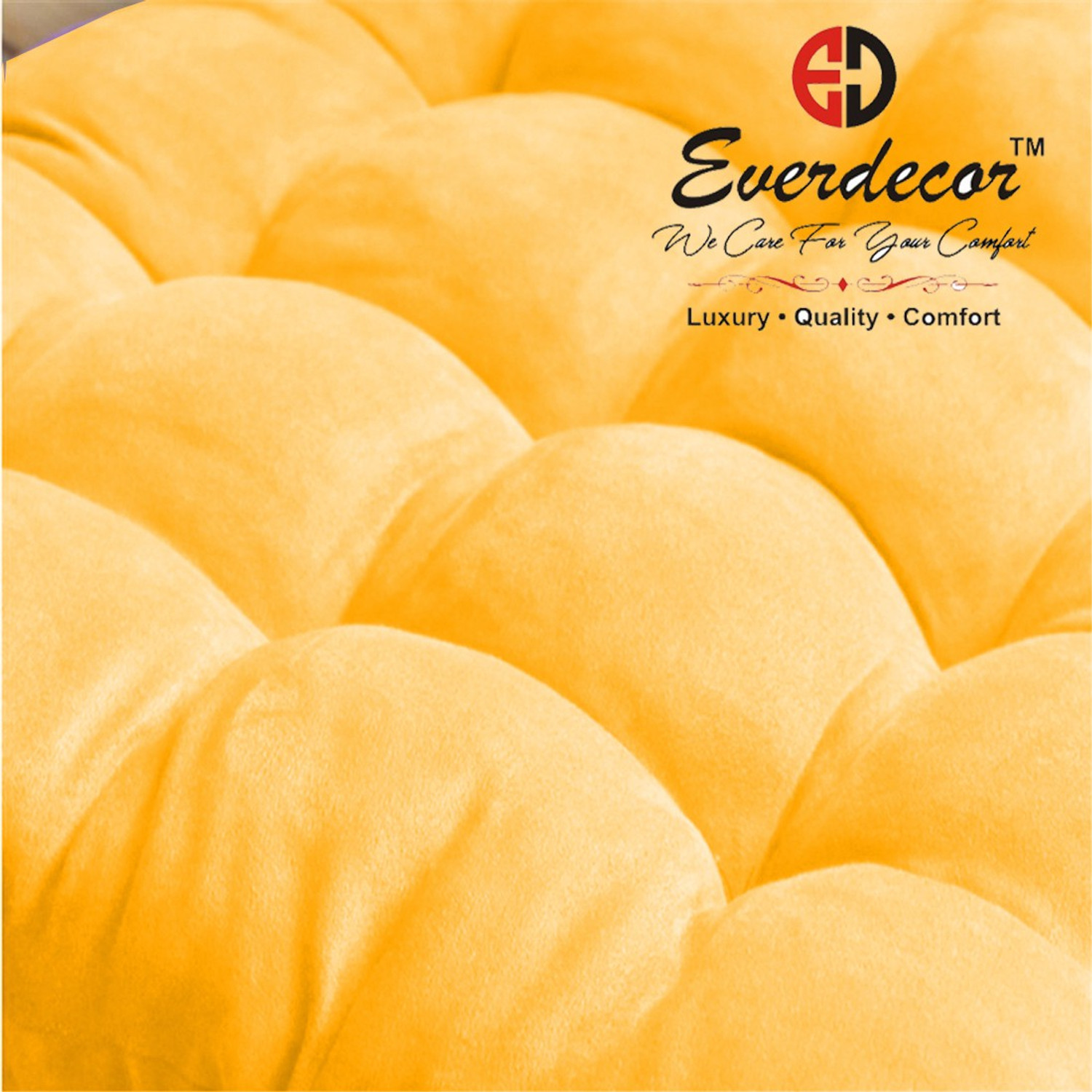 Image of EVERDECOR Polyester Fibre Chair Pad Pack of 1 Solid Rocking Chairpad Cushion