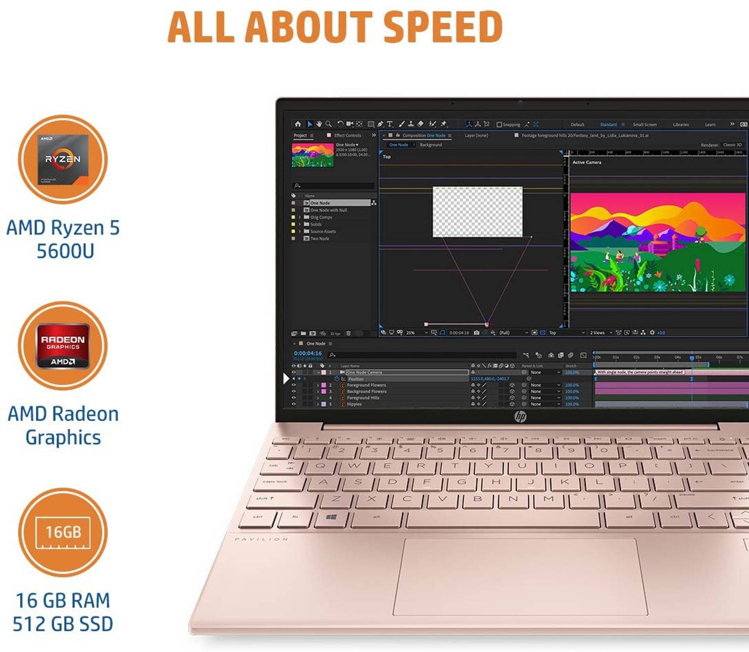 HP Pavilion 13 AMD Ryzen 7 Octa Core 5800U - (16 GB/1 TB SSD