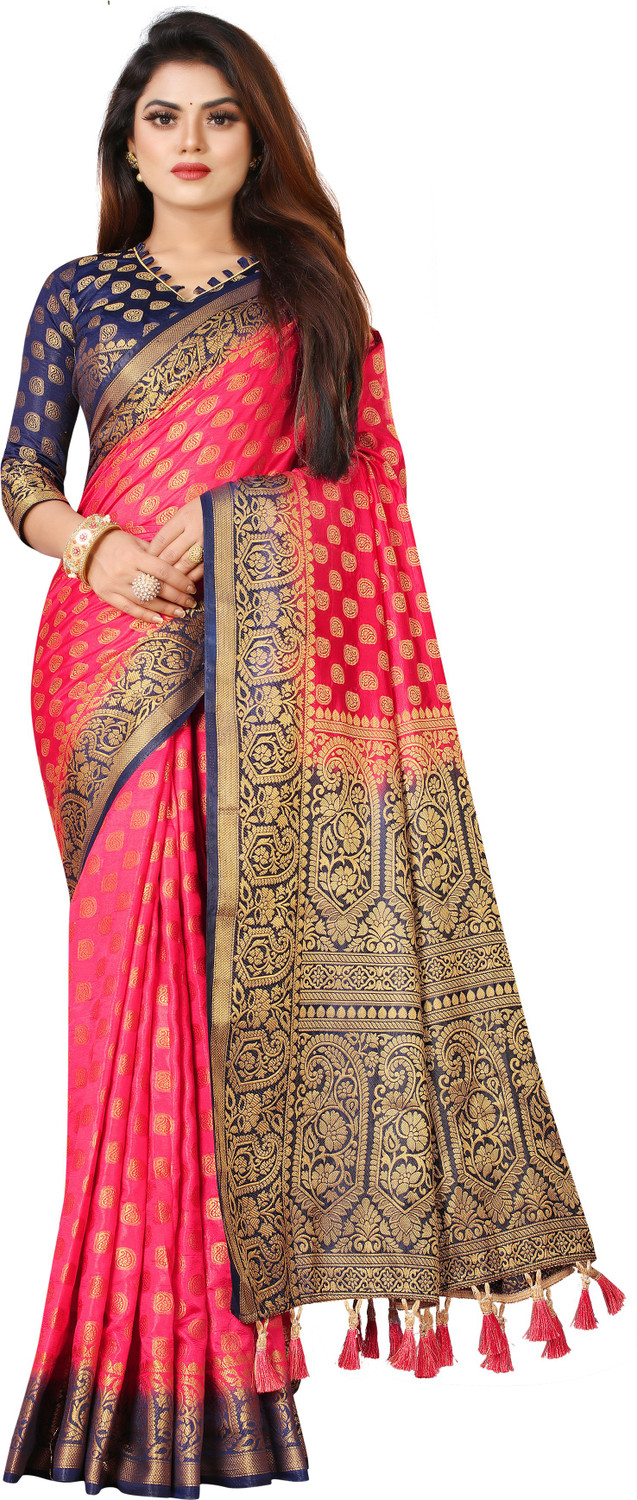 Image of Shopwell Woven Banarasi Cotton Silk Saree