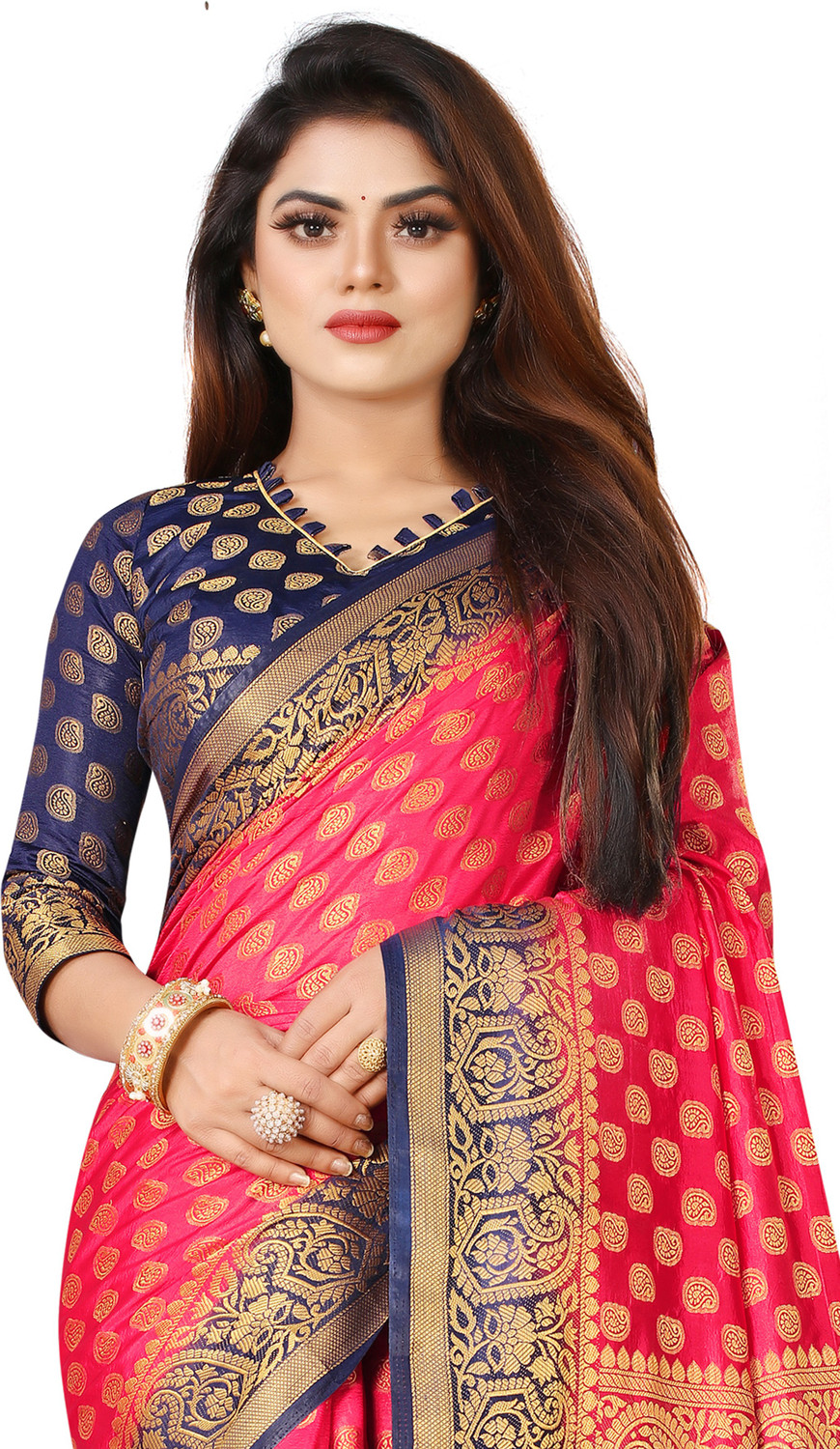 Image of Shopwell Woven Banarasi Cotton Silk Saree
