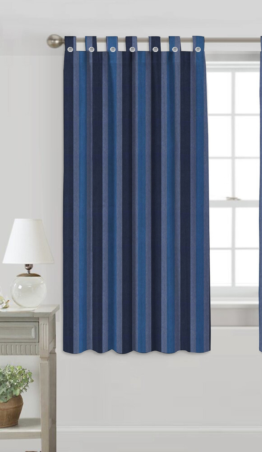 Image of Nissi 150 cm (5 ft) Window Cotton Room Darkening Curtain Single Curtain