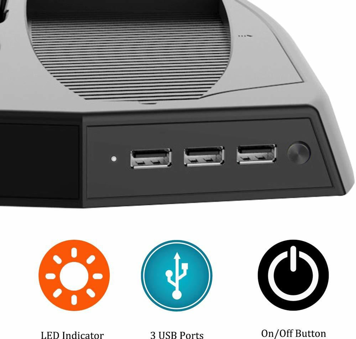 Image of Etzin Charging Stand with Cooling Fan for PS5 Ultra HD Console and PS5 Digital Edition Charging Station