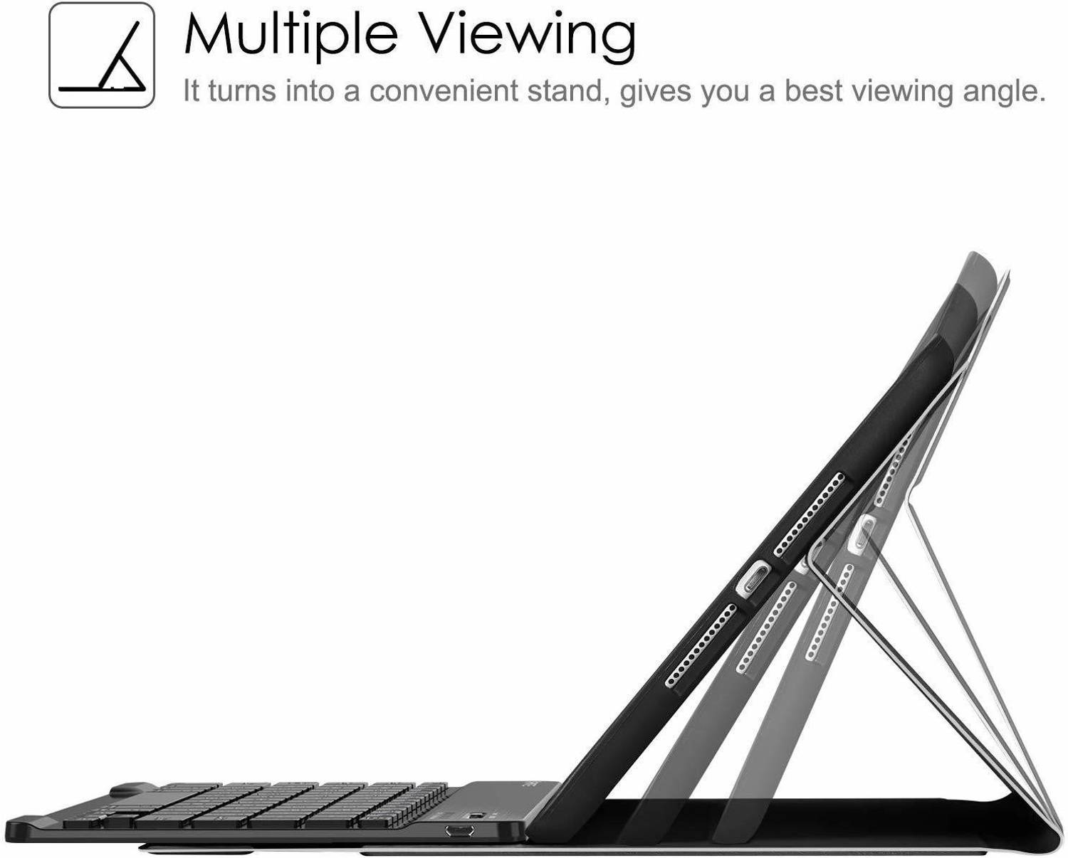 microware iPad 10.2 9th 8th 7th Generation Keyboard Case