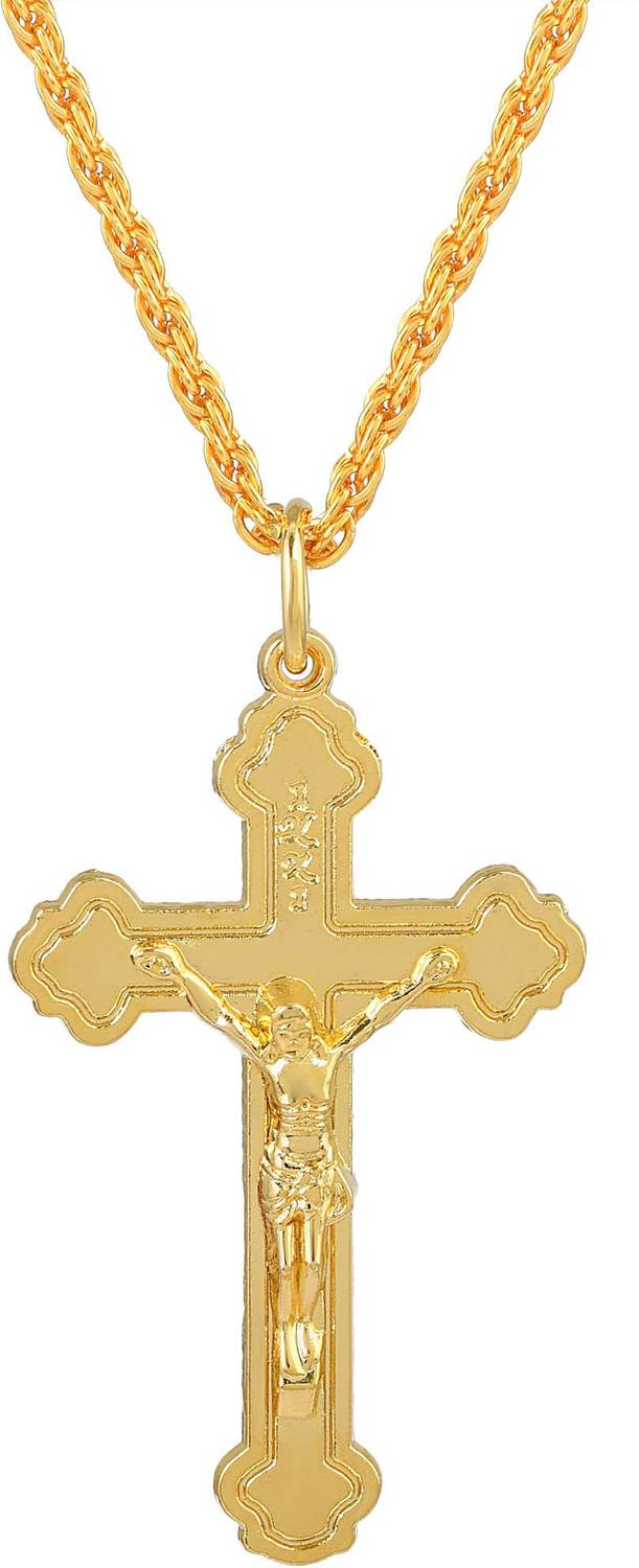 RN Gold Plated Brass Criss Cross, Jesus Pendant Locket For Men Women Gold-plated Brass