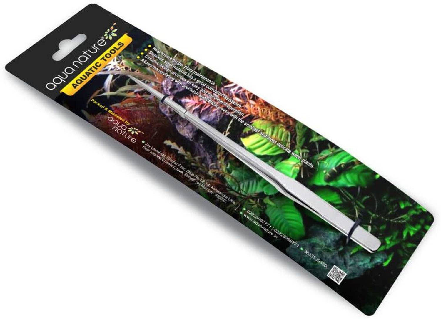 Aquanature Stainless Steel Aquarium Aquascaping Planted Tools (Straight Tweezer) Aquarium Tool