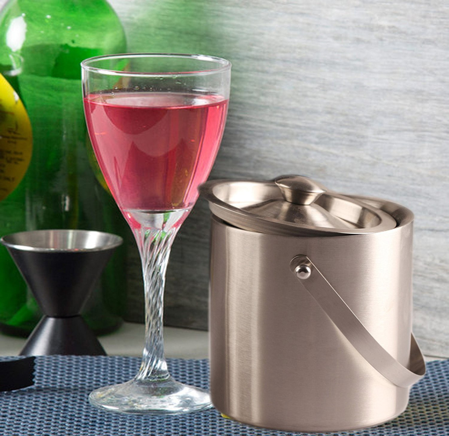 Image of finality 1.5 L Steel Stainless Steel Ice Bucket With Scoop Silver Ice Bucket