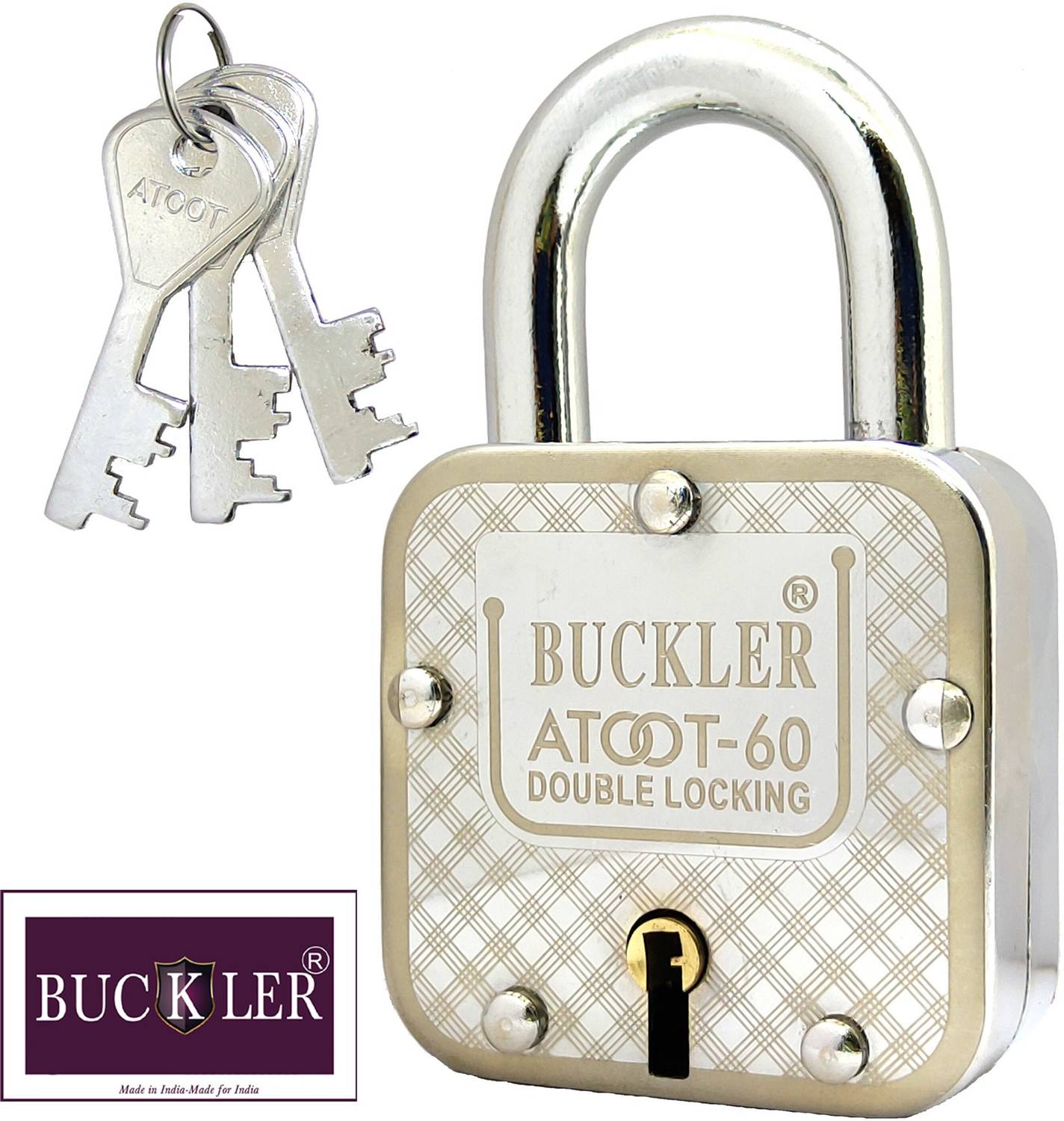 BUCKLER Atoot 60MM-8 Levers Double Locking with 3 Keys Iron Lock