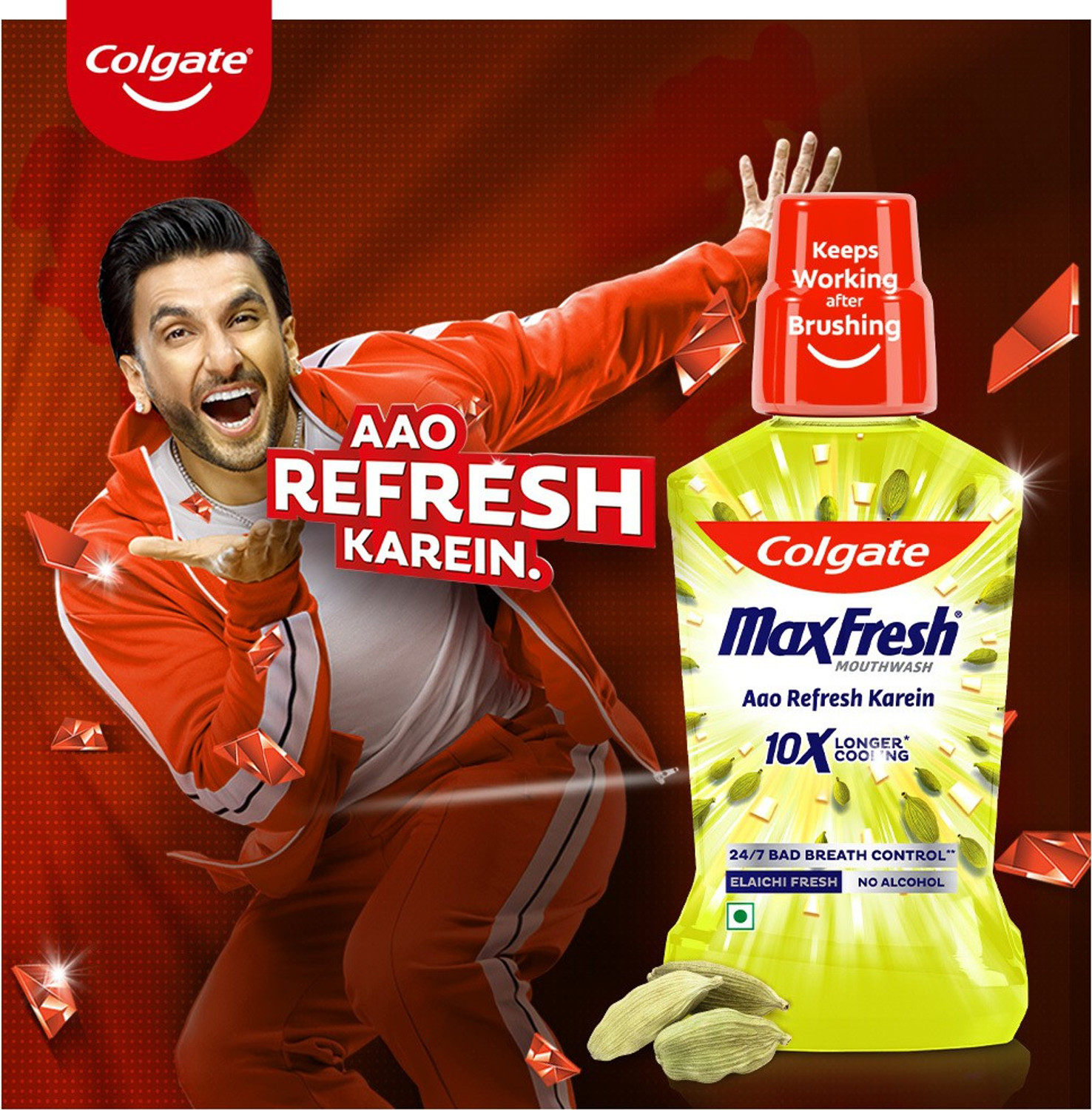 Image of Colgate Maxfresh Plax Mouthwash - Elaichi, 750ml (250ml x 3) (Buy 2 Get 1) - Elaichi