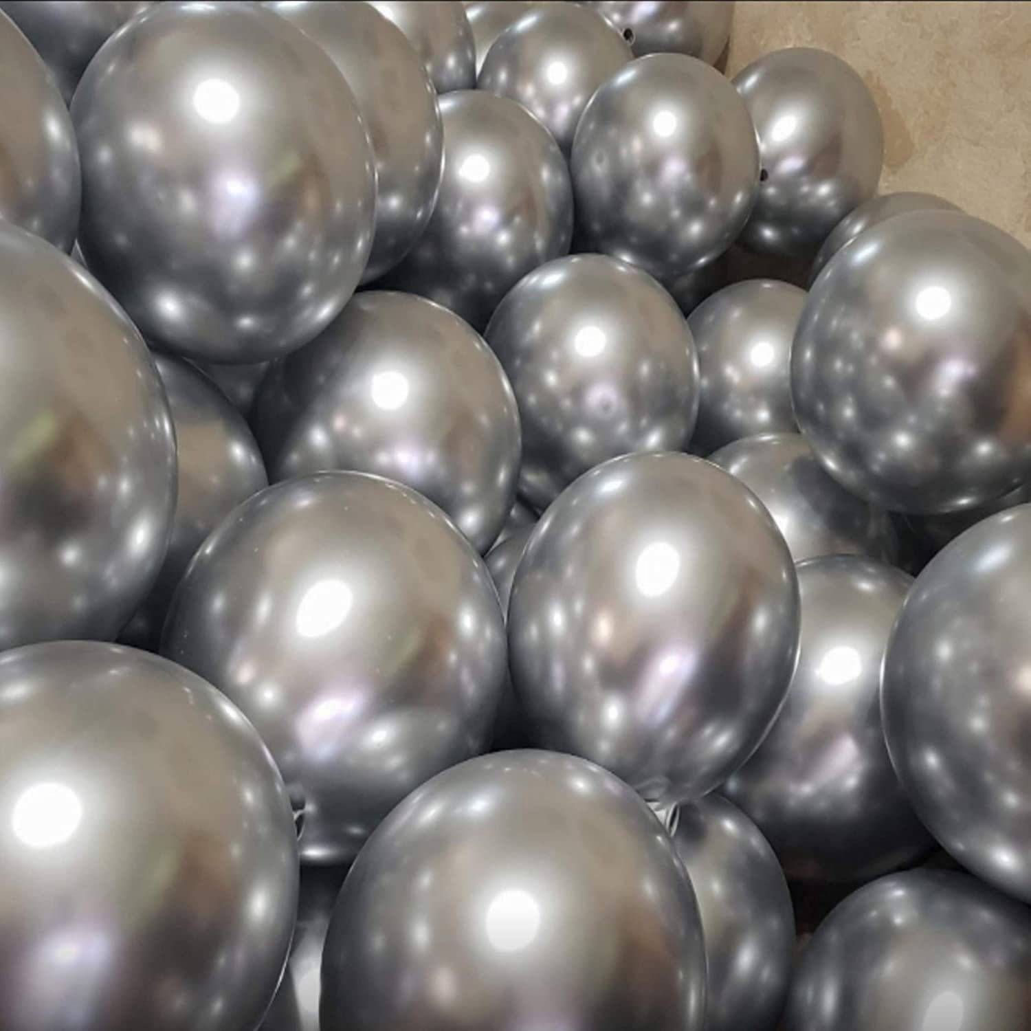 APSAMBR Solid Metallic balloons for birthday decoration 50 Pcs -metallic Balloon