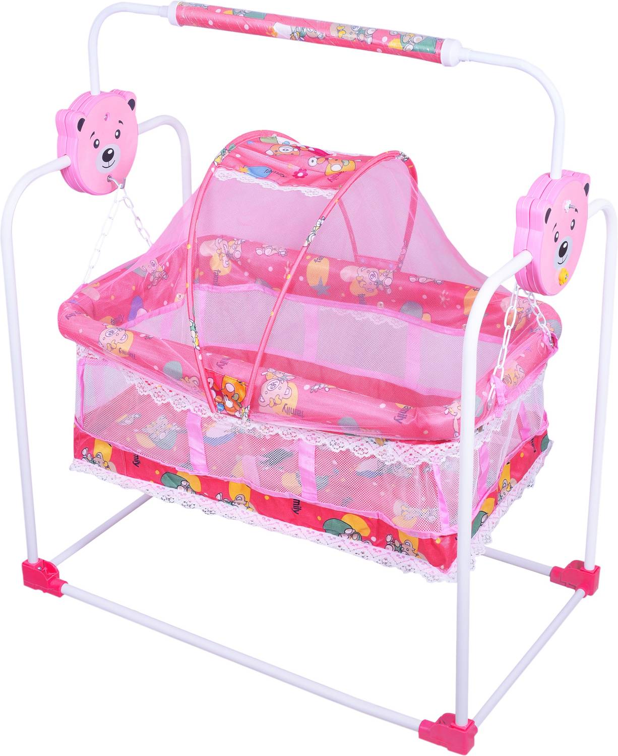 AMAKART Baby Swing Cradle Jhula with Mosquito Net for New Born Baby