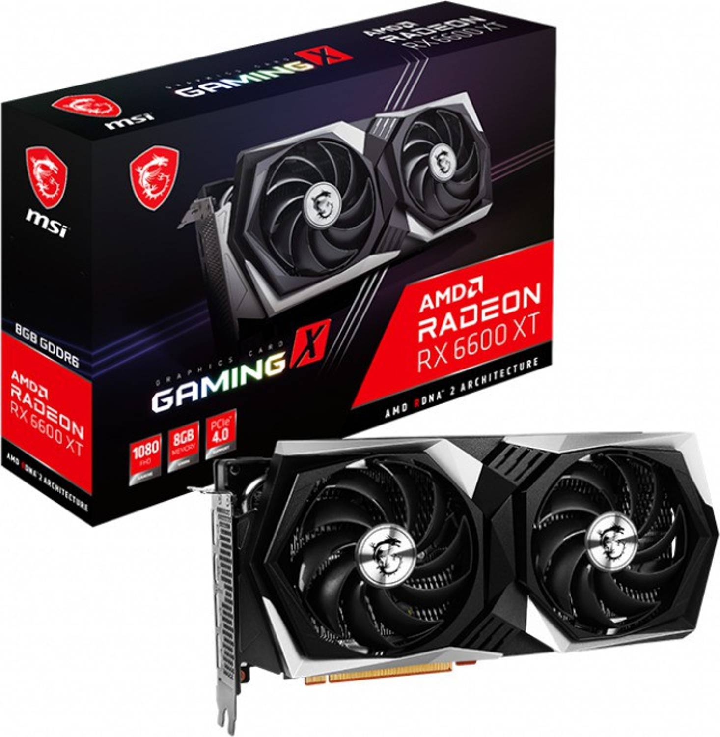 国内正規品MSI RX 6600 XT GAMING X 8G MSI Radeon RX 6600 XT GAMING X 8G GDDR6 8 GB AMD Radeon Chipset