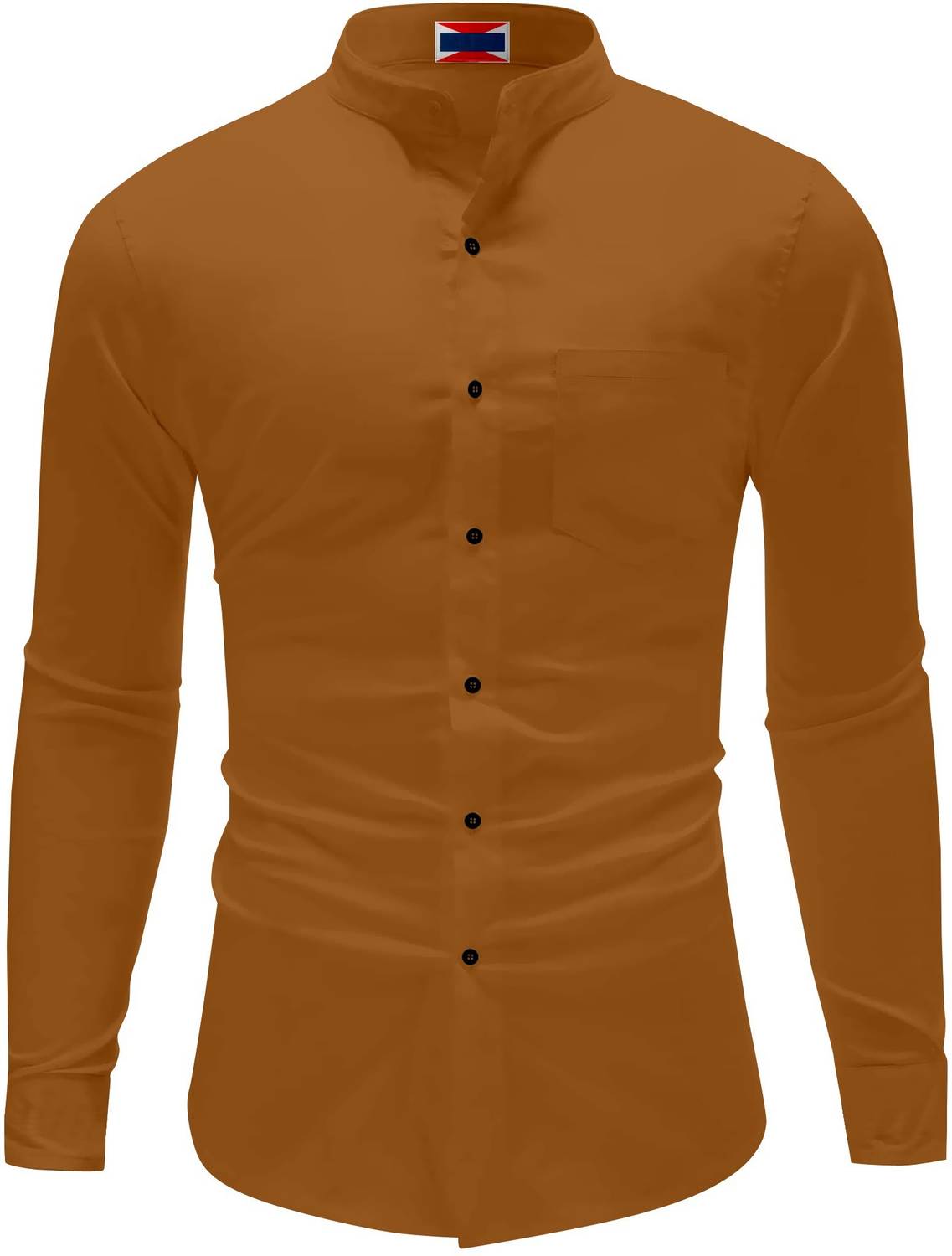 Newness Men Solid Casual Brown Shirt