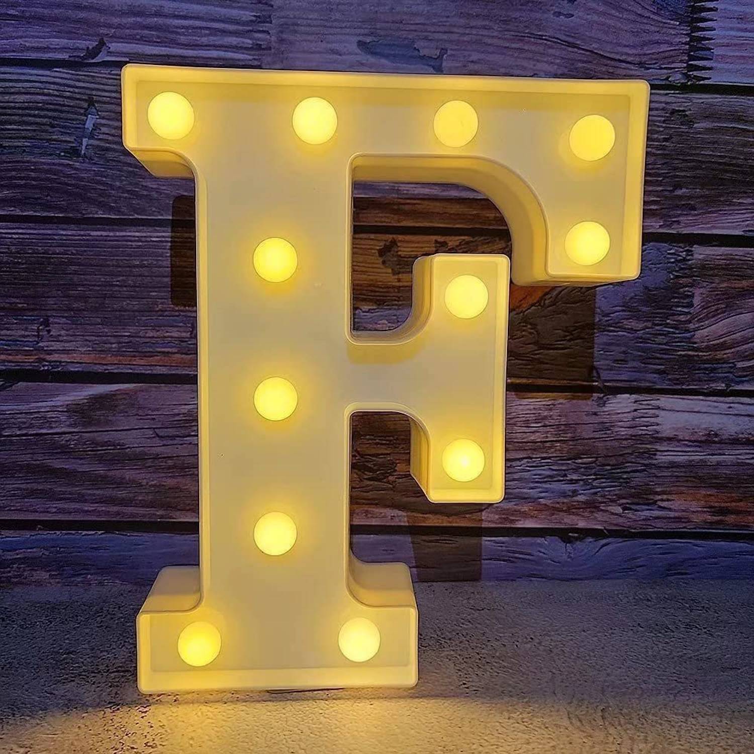 Brightlance LED Letter Lights Sign for wall hanging, beside table, battery operated Letter-F Night Lamp