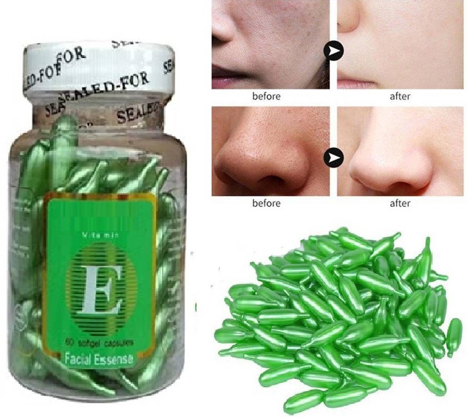ADJD Vitamin E Alovera Facial Treatment Capsules for Glowing Skin