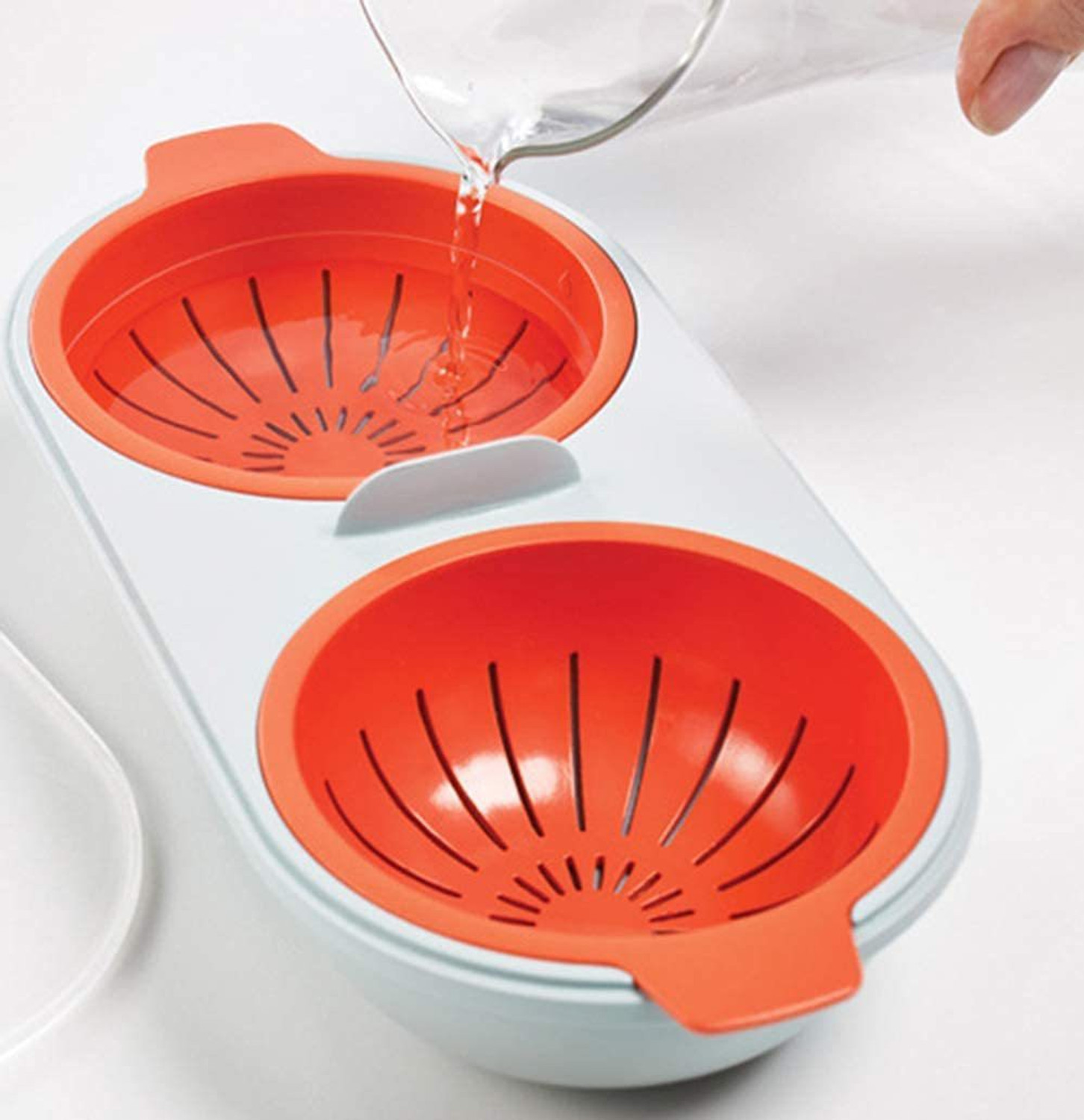 Image of Primetan Microwave Egg Poacher | Oil Free Microwave Omelet Maker | Blue Boiled Egg Cooker Microwave| Microwave Egg Poacher | Microwave Omelet Maker Egg Cooker