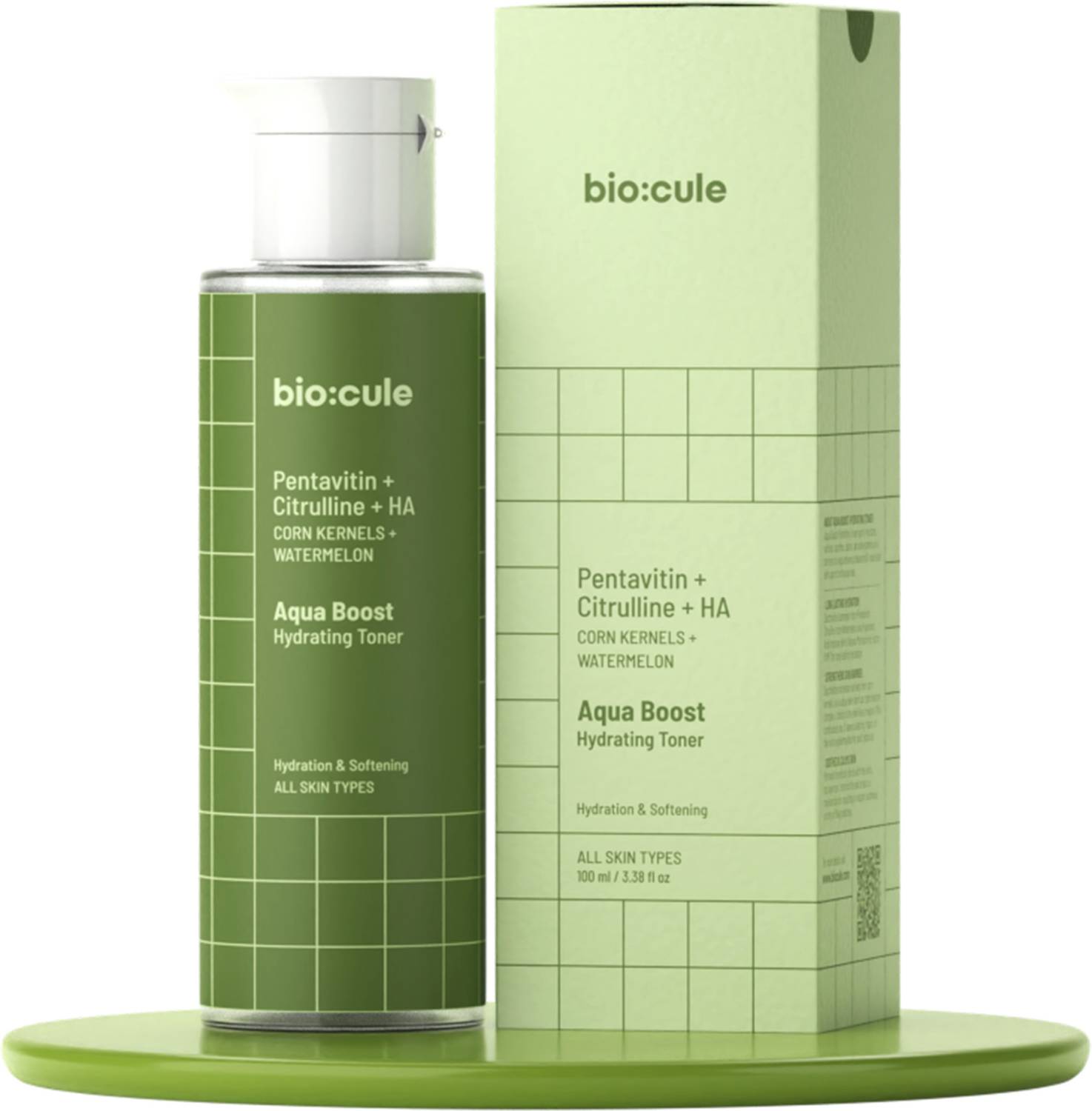 biocule Aqua Boost Hydrating Toner, Hyaluronic Acid + Pentavitin + Citrulline, Natural, Men & Women