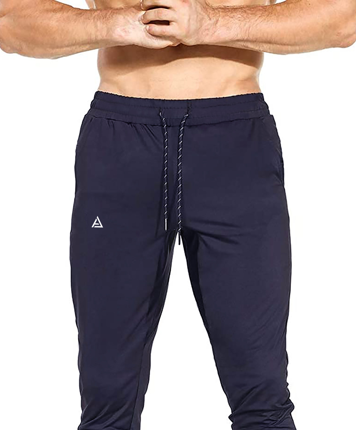 Image of AVOLT Solid Men Blue Track Pants