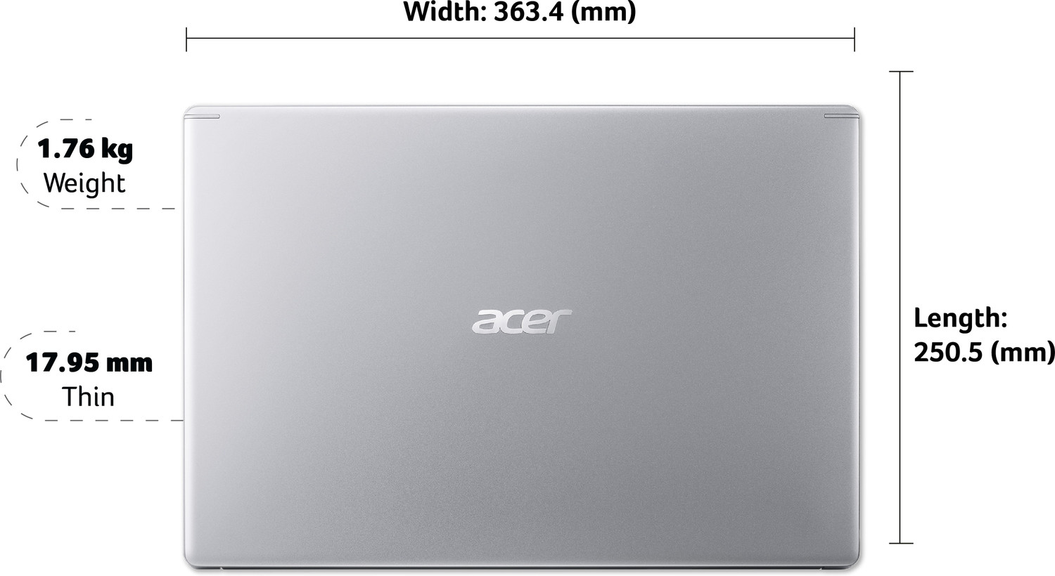 Image of Acer Aspire 5 AMD Ryzen 5 Hexa Core 5500U - (8 GB /512 GB SSD /Windows 10 Home) A515-45 Thin and Light Laptop