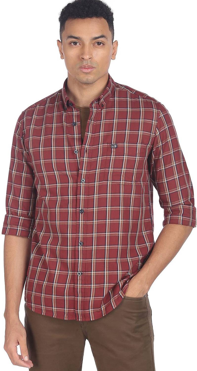 Arrow Sport Men Checkered Casual Red Shirt