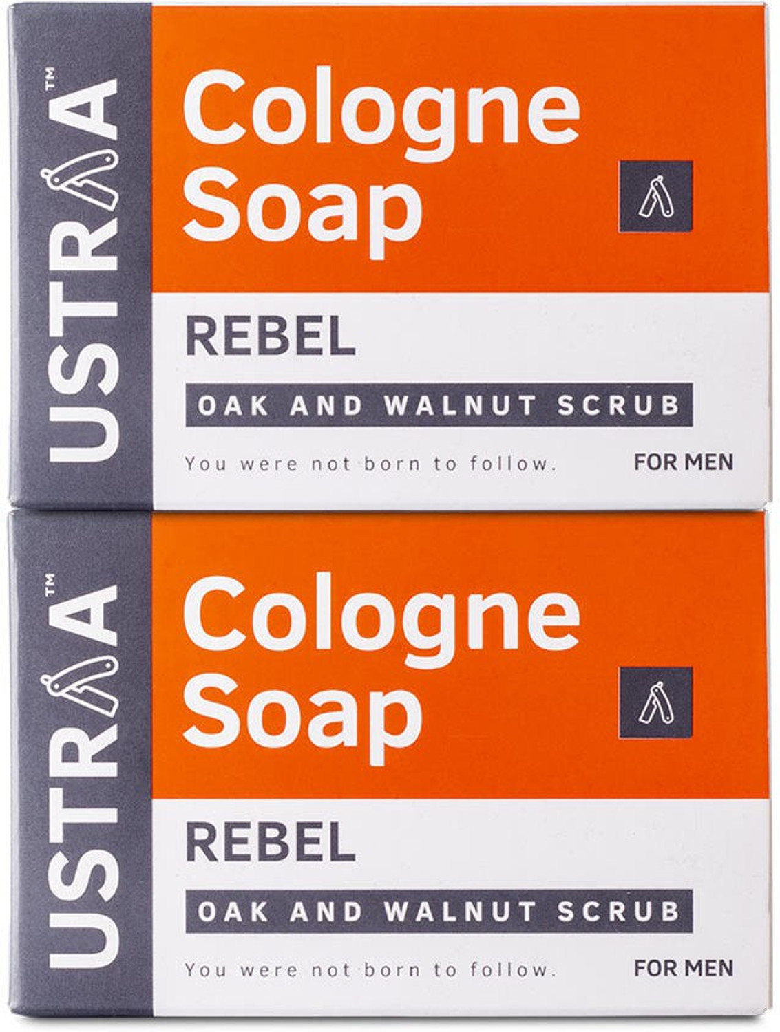 Image of USTRAA Rebel Cologne Soap with Oak & Walnut Scrub, For Deep Cleaning & Mild Exfoliation