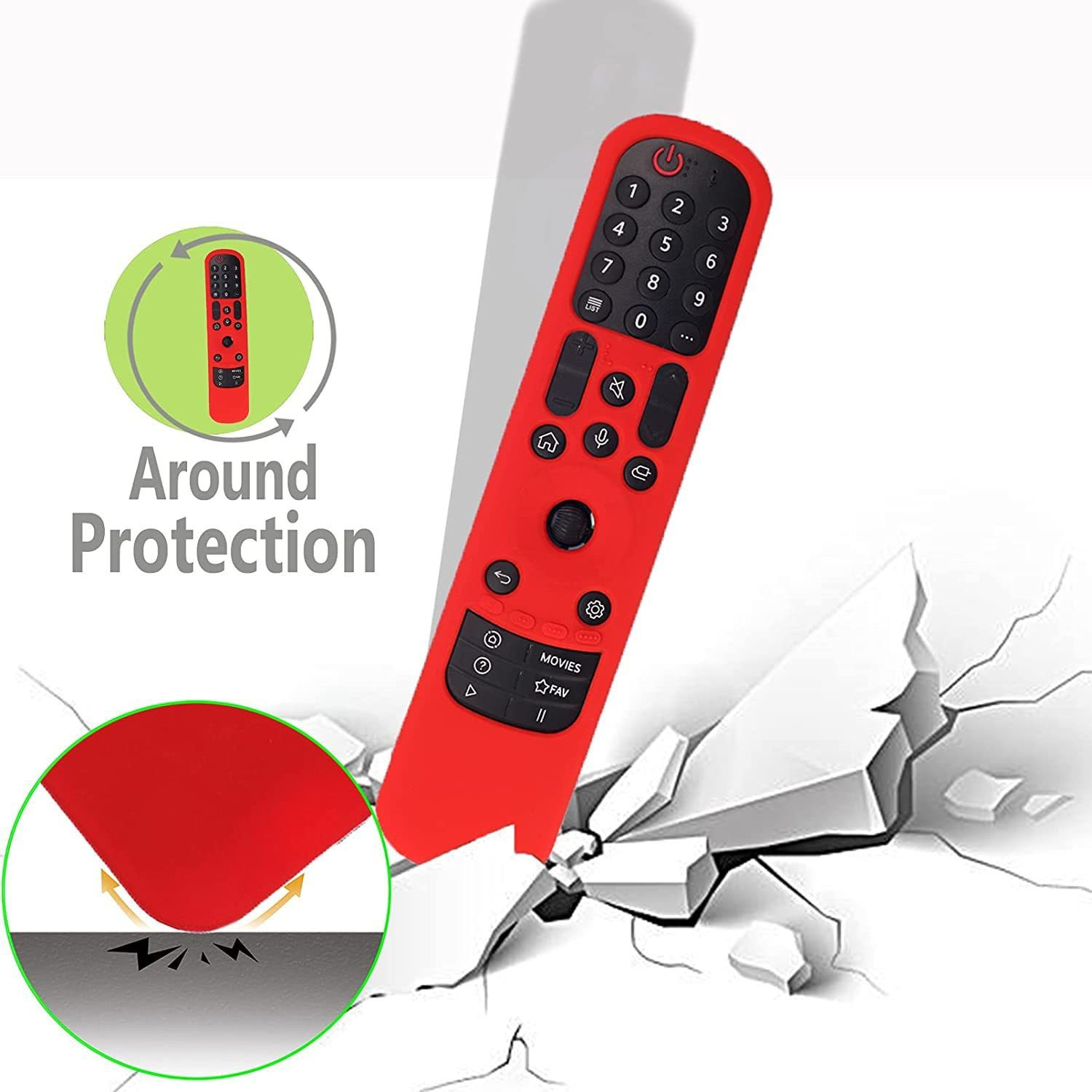 Image of Oboe Front & Back Case for LG AN-MR21GA Full Wrap Magic Remote (2021) Cover with Loop