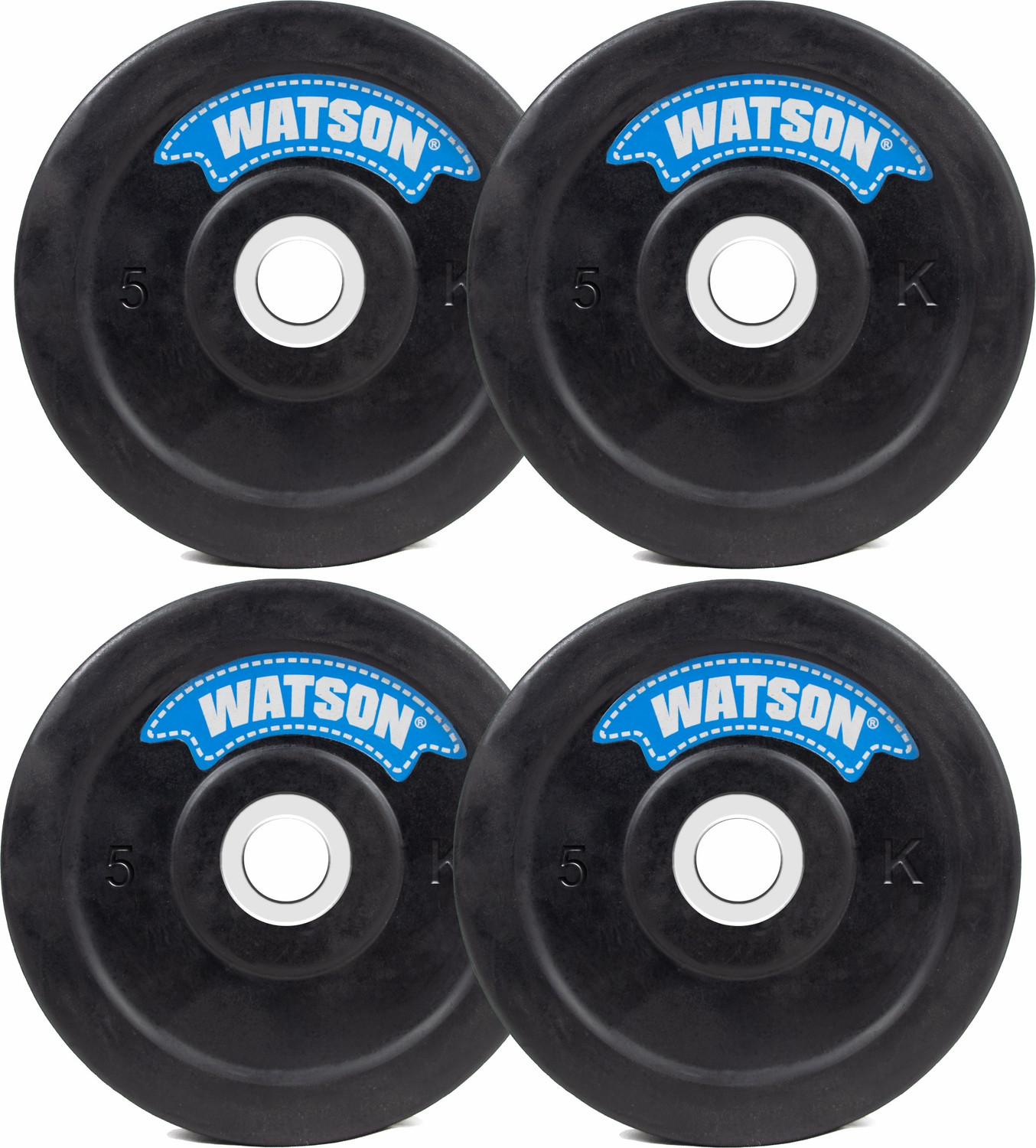 Image of Watson 20 kg Rubber Weight Plate Set Weight Plates Set 5kg x 4 =20kg with 30 mm Home Gym Combo
