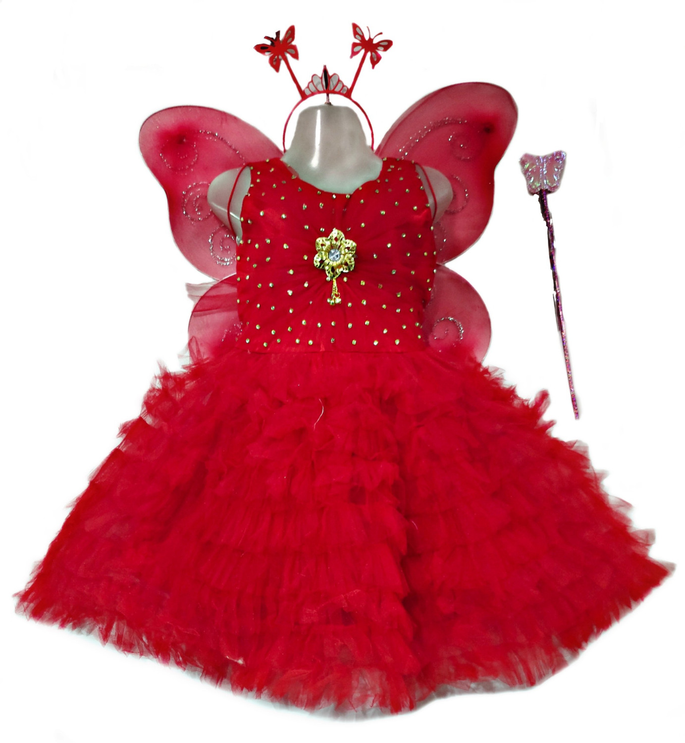 Image of kids fashion hub Baby Girls Midi /Knee Length Festive /Wedding Dress