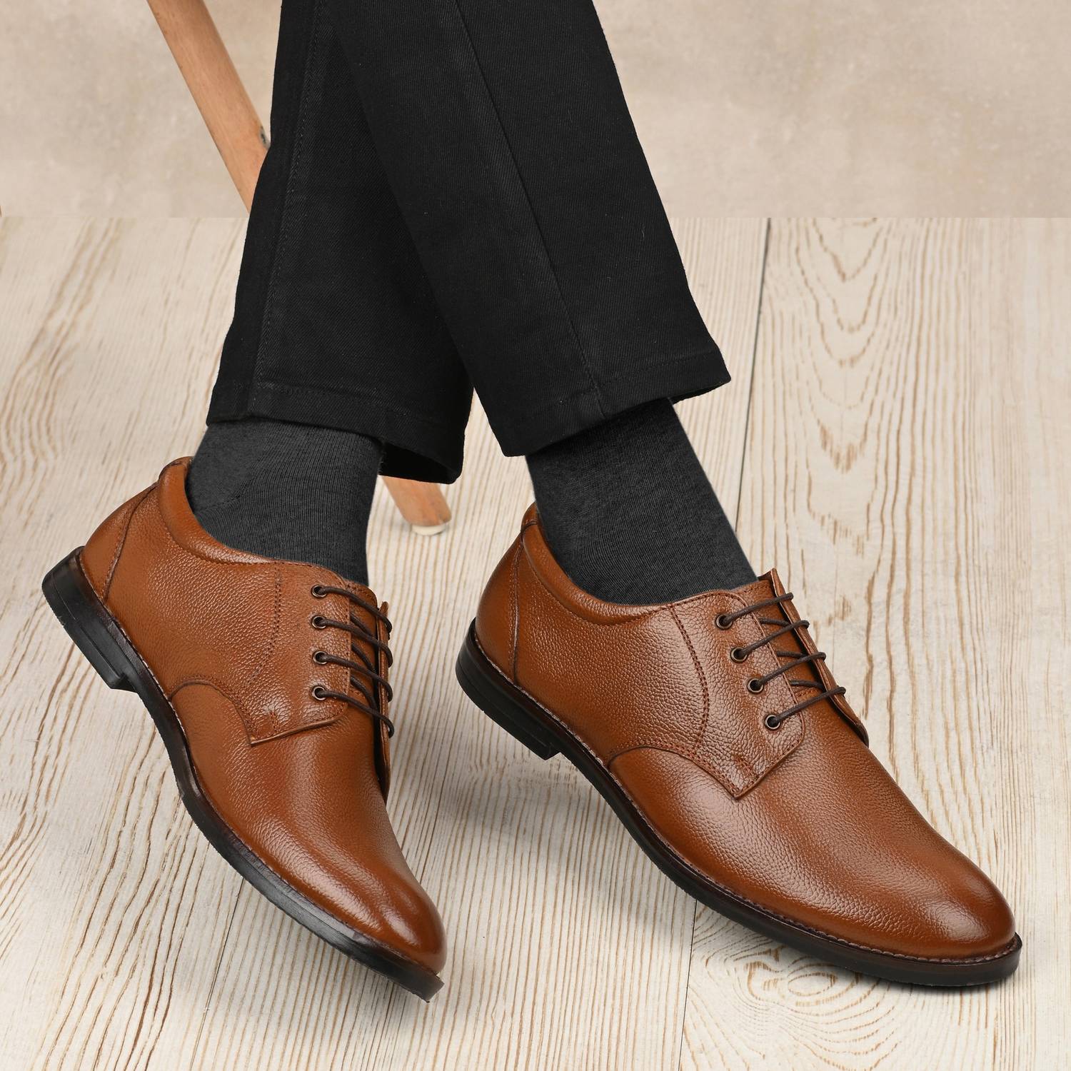 AUSERIO Genuine Leather Formal Shoes Light|Comfort|Trendy|Premium Shoes Lace Up For Men